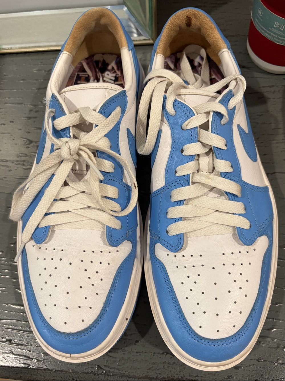 Nike Men’s Low-Top Sneakers - White and Light Blue